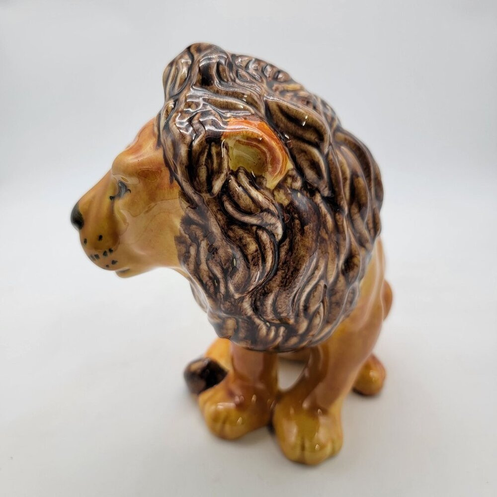 Vintage Italian Art Pottery Lion Figurine Statue - Picture 3 of 9